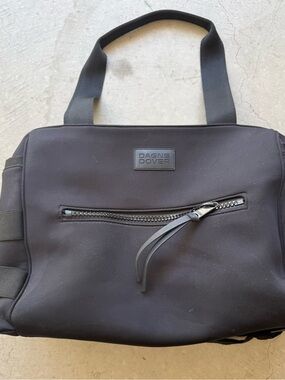 Dagne Dover Black Duffel Bag with Front Zip